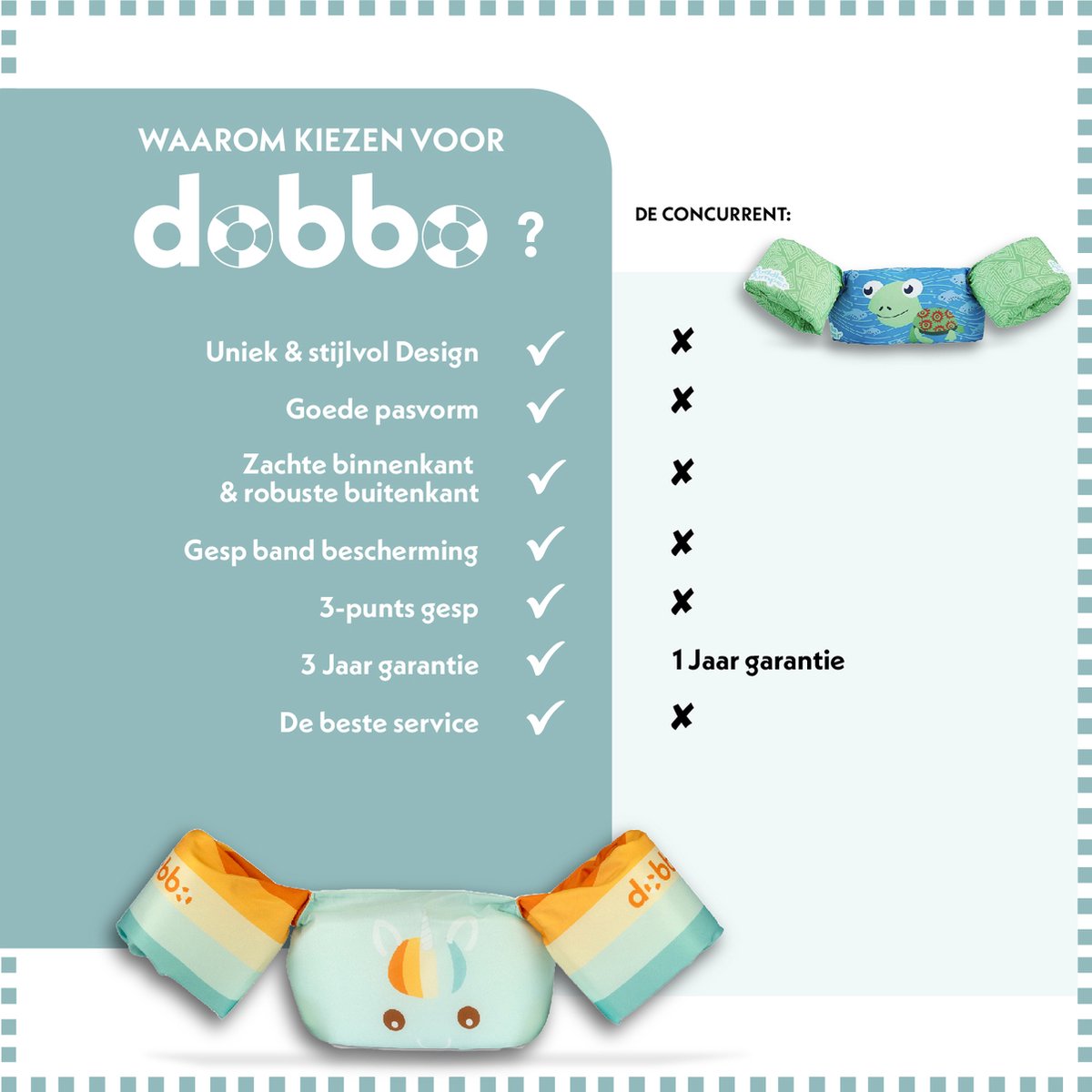 DOBBO Elena de Eenhoorn - Puddle Jumper - Zwembandjes - Zwemvest - Zwemvleugels - voor Kind van 2 tot 6 jaar - Baby blauw — afbeelding 7