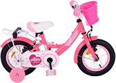 Vélo pour enfants Volare Ashley - Filles - 12 pouces - Rose/Rouge - Deux freins à main