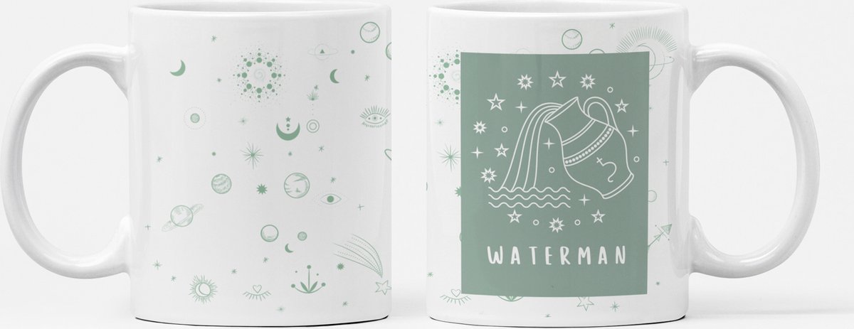 Koffiemok groene tienten waterman