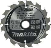 Makita SPECIALIZED B-33532 Hardmetaal-cirkelzaagblad 136 x 20 x 1 mm Aantal tanden: 16 1 stuk(s)