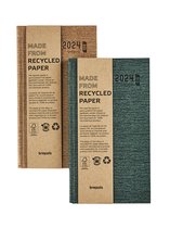 Brepols Agenda 2024 • Ecorama Kazar • Gerecycleerd papier • gebonden met hardcover • 9 x 16 cm • Groen