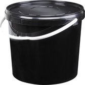 Seau avec couvercle - 10 litres - rond - noir