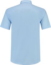 L&S Shirt poplin mix met korte mouwen voor heren light blue - XL