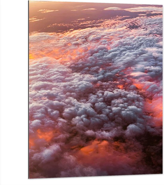 Dibond - Bovenaanzicht - Wolken - Kleuren - 75x100 cm Foto op Aluminium (Met Ophangsysteem)