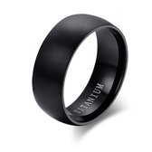 Ring heren zwart mat - titanium steel - staal rvs -Ringen van Mauro Vinci met geschenkverpakking - Sieraden voor mannen- maat 10