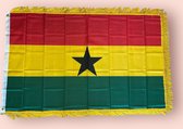 VlagDirect - Luxe Ghanese vlag - Luxe Ghana vlag - 90 x 150 cm - Franjes.