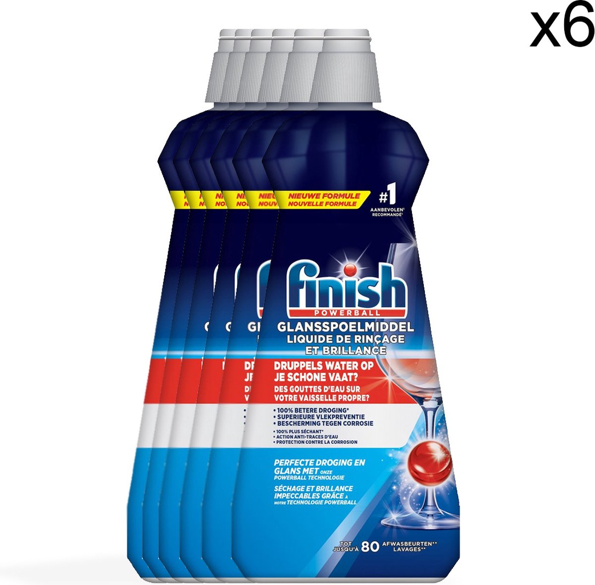 Goedkoopste Finish Glansspoelmiddel Regular Vaatwasmiddel - 6x 400 mL - Voordeelpak