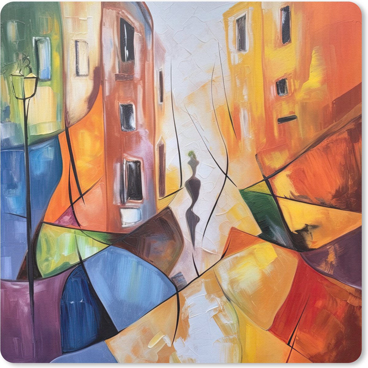 Muismat 20x20 cm - Mousepad Abstract - Kunst - Schilderij - Kleuren - Muismatten