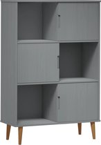 vidaXL-Boekenkast-MOLDE-90x35x133,5-cm-massief-grenenhout-grijs