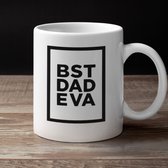 Vaderdag Cadeau Voor Man - Beker / Mok met tekst Best Dad Eva - Geschenk Mannen, Papa's & Vaders - Kleur Wit