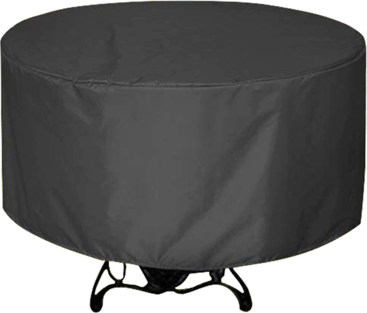 Hoppa! tuinmeubelhoes - tuinmeubelcover - buitenhoes - rond - zwart, 148*60 cm - hoes voor patio meubels, buitentafels - koffietafels en stoelen. 420D UV-bestendig, zilver gecoate Oxford-stof