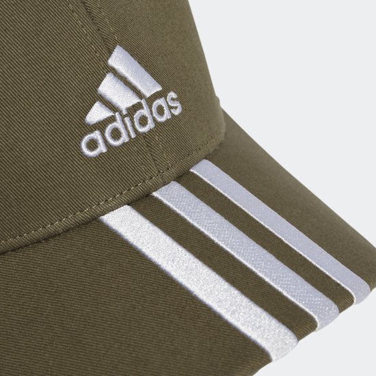 adidas Sportswear 3-Stripes Cotton Twill Baseball Cap - Unisex - Groen- Volwassenen (L/XL)