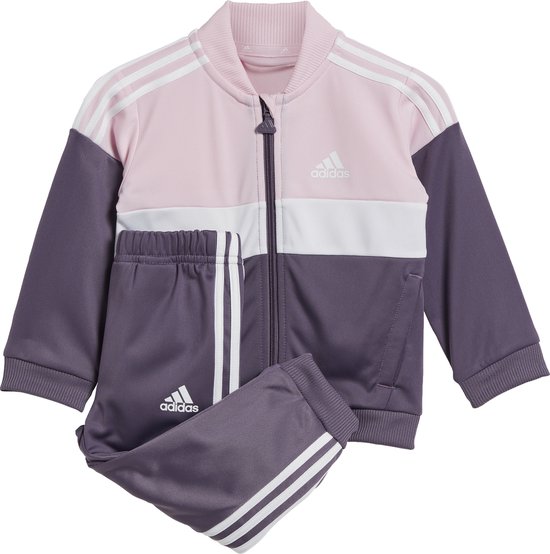 adidas Sportswear Tiberio 3-Stripes Colorblock Shiny Trainingspak Kids - Kinderen - Roze- 80