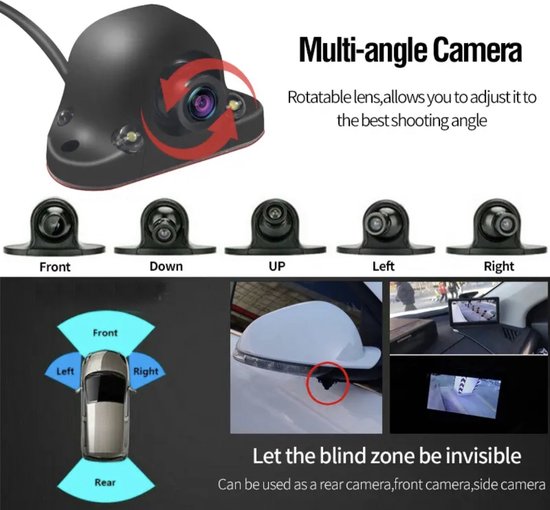 Multifunctioneel 12V Achteruitrijcamera 170° kijkhoek/Night Vision/Led /Waterdicht van Merkloos — afbeelding 2