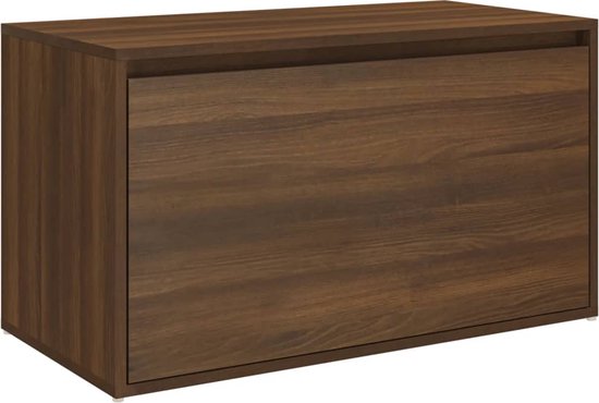 vidaXL - Halbankje - 80x40x45 - cm - bewerkt - hout - bruin - eikenkleur