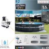 Intex Ultra XTR Frame Zwembad - Opzetzwembad - 549x132 cm - Inclusief Onderhoudspakket, Filterzand, Zwembad Stofzuiger, Voetenbad en Warmtepomp CP