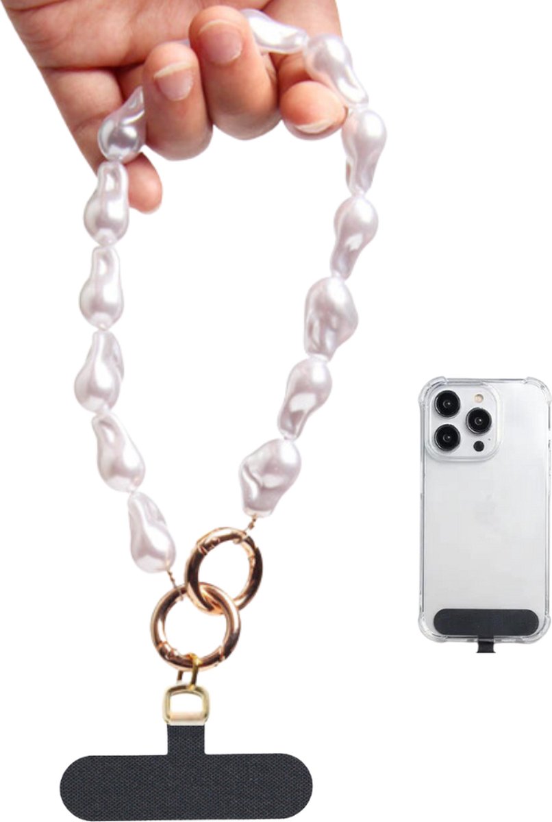 Telefoonkoord Universeel met parels - Koord voor telefoon - Easy Cord - Ketting voor telefoon - Koord voor telefoon universeel - Phone Cord voor Samsung & Iphone
