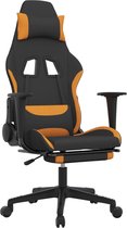 vidaXL-Massage-gamestoel-met-voetensteun-stof-zwart-en-oranje
