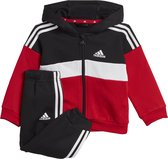adidas Sportswear Tiberio 3-Stripes Colorblock Fleece Trainingspak Kids - Kinderen - Zwart- 92
