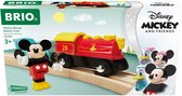 DISNEY Brio batterij aangedreven trein Mickey Mouse - batterijloze trein voor houten treincircuit - Ravensburger - vanaf 3 jaar - 32265