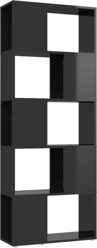 vidaXL - Boekenkast/kamerscherm - 60x24x155 - cm - hoogglans - zwart
