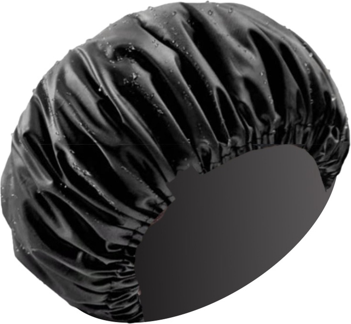 Douchemuts XL - 35cm - Zwart - Verstelbaar met clip - Bonnet - Douchecap