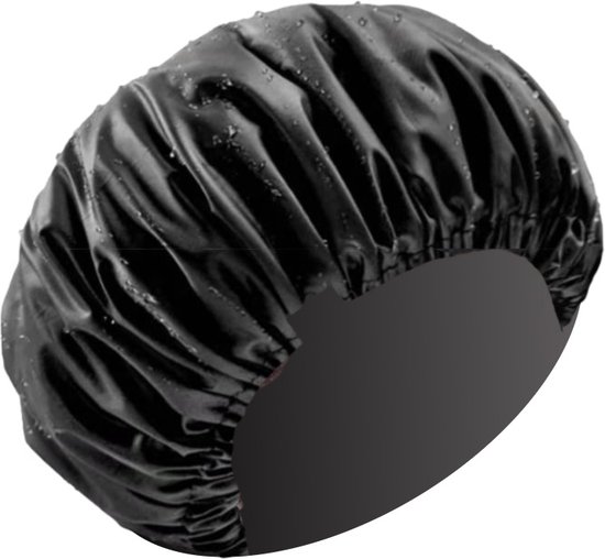 Foto: Douchemuts xl 35cm zwart verstelbaar met clip bonnet douchecap bpk