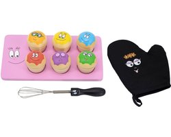 Label Label - Barbapapa Houten Cupcakes Set - FSC Hout - 6 Cupcakes met Afneembare Toppings, Ovenwand, Klopper & Bakplaat - Geschikt voor Kindjes vanaf 18 Maanden