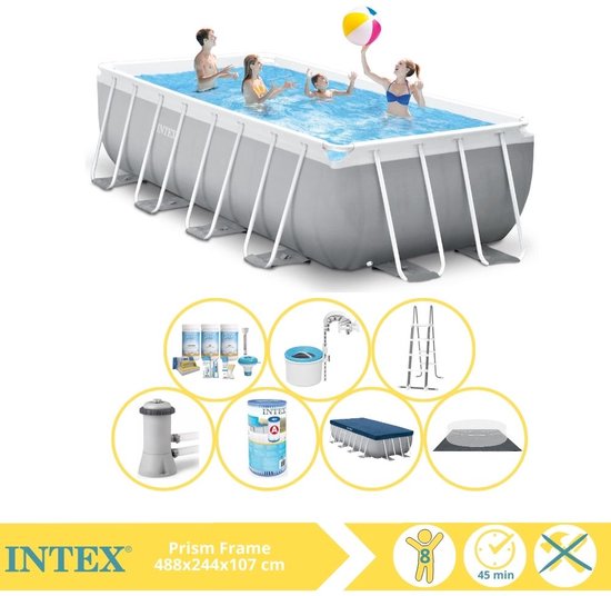 INTEX Rechthoekig Frame Zwembad | 300 x 200 x 75 cm - Inclusief INTEX Rechthoekig Frame Zwembad | 300 x 200 x 75 cm - Inclusief