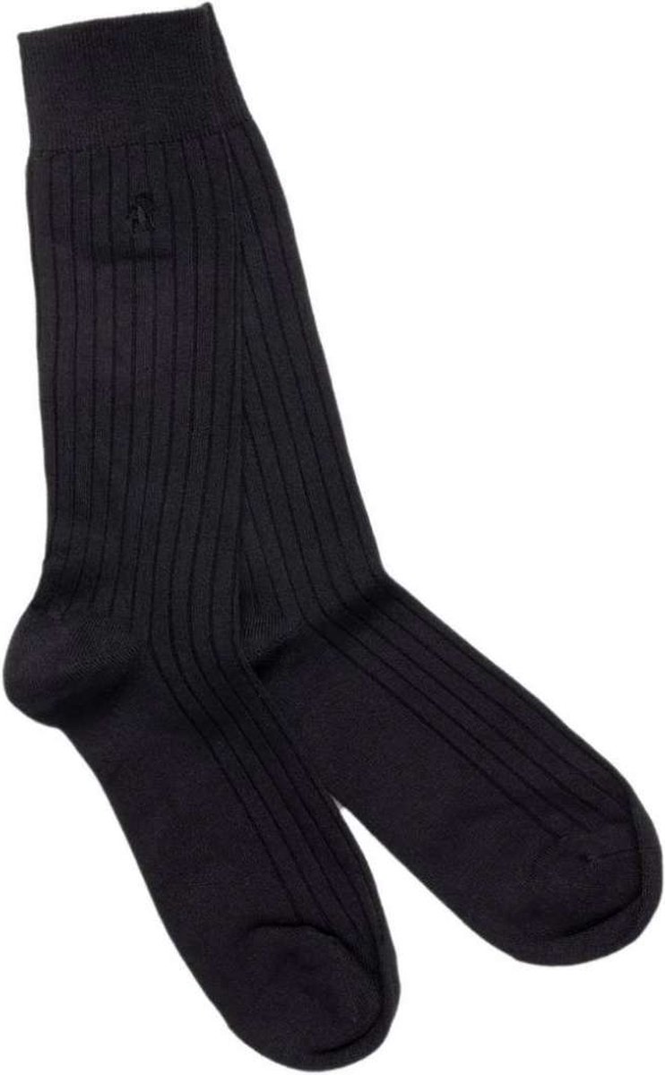 Swole Panda - effen bamboe sokken heren - navy - donkerblauw - luxe naadloze sokken - cadeau