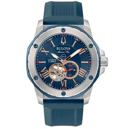Bulova Marine Star Watch - Montre pour homme Bulova - Blauw - diamètre 45 mm - acier inoxydable