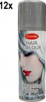 12x Haarspray zilver 1 25 ml