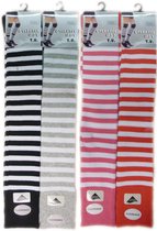 Dames overknee kous - gestreept felle kleur - 6 paar - one size - losse elastiek - 95% katoen - chaussettes socks