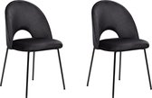 Beliani COVELO - Lot de 2 chaises de salle à manger - Zwart - Velours