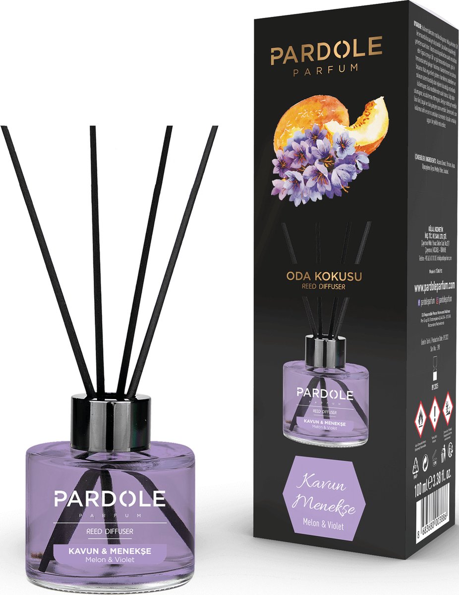 Pardole Melon&Violet Geurstokjes - Huisparfum - Huisgeur 145ML