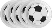 Assiettes jetables Santex party - football - 50x pièces - 23 cm - blanc/noir