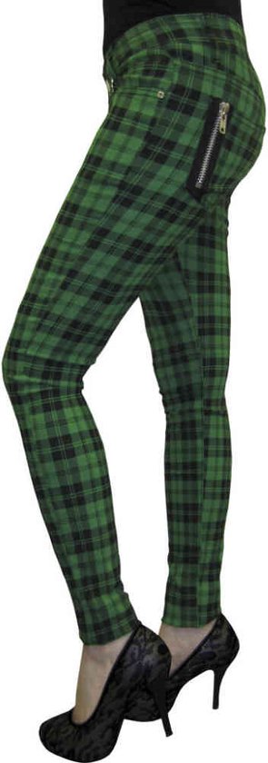 Banned Skinny fit broek CHECK Groen