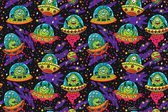 Fotobehang Kleurrijke Gekke Ufo - Vliesbehang - 416 x 290 cm