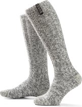 SOXS® Chaussettes en laine | SOX3142 | Gris | Hauteur du genou | Pointure 37-41 | Jet Black étiquette