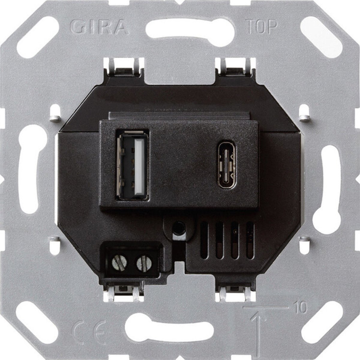 Gira basiselement USB 2-voudig type A + C - zwart (236900)
