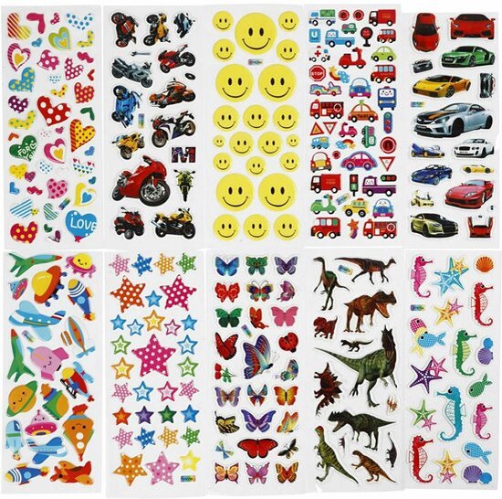 3D Stickers - 7x17cm - 20 vel - 1 doos | bol