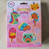 Diamond painting stickers, knutselen, DIY kit, kinderfeestje, Fantasie (roze)