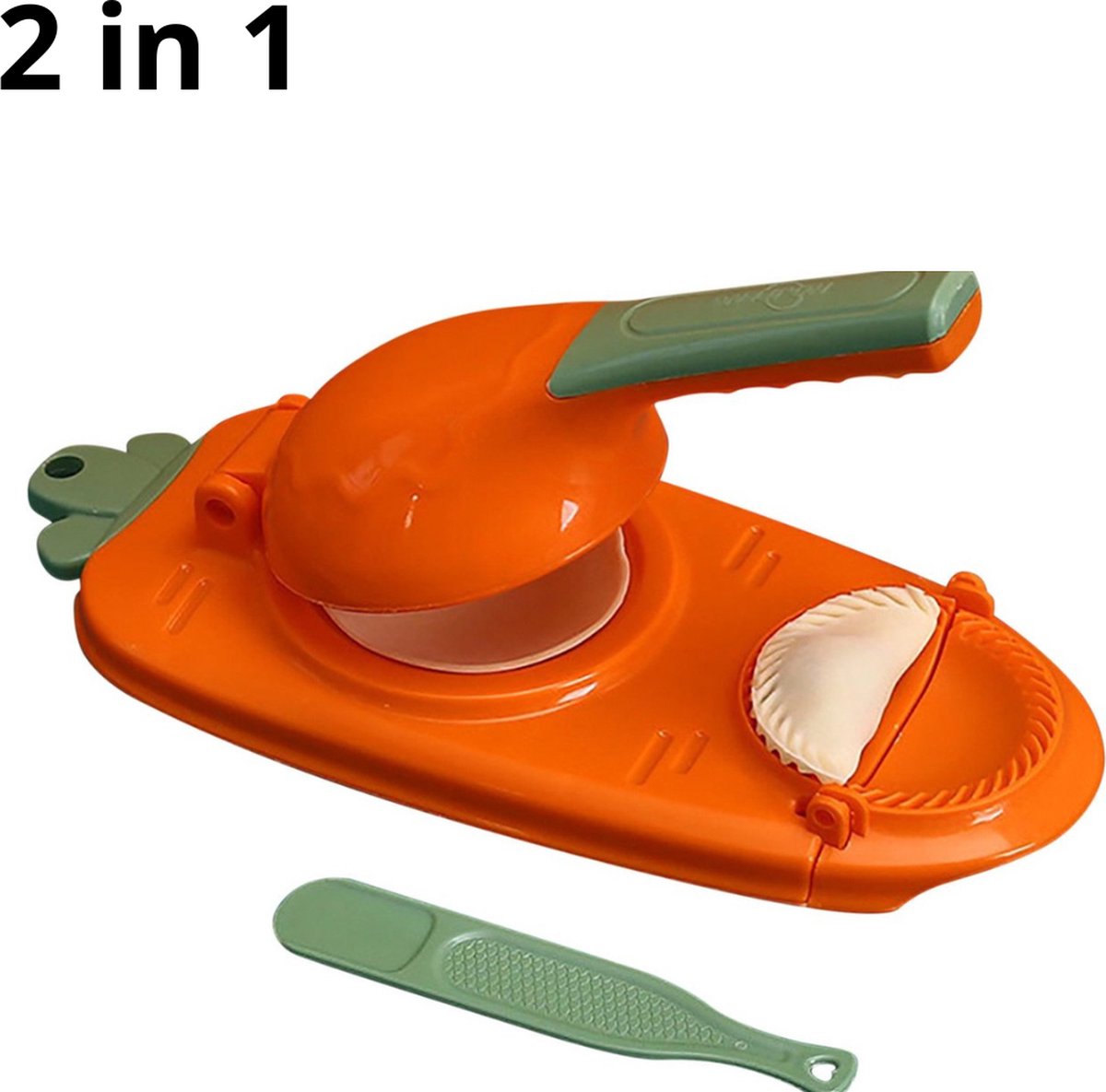 COCHO® 2-in-1 Dumpling Maker Oranje - Deeg Pers & Knoedelvorm - Ook voor Pastei, Empanada en Ravioli - Dumplings Machine -