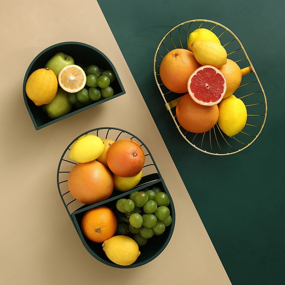 Fruitetagère voor 2 dieren, fruitschaal, fruitschaal, afneembare