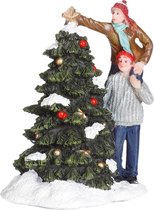 Luville - Dave & Britt decorating the tree - l7xb5xh9cm - Kersthuisjes & Kerstdorpen