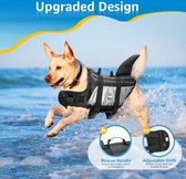 Dog Life Jacket, Adjustable Dog Life Jacket with Rescue Handle and Reflective, Dog Life Jacket with Good Buoyancy, for Swimming, Boating and Canoeing, Grey (XL)