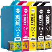 Bol.com Cartridges Geschikt voor Epson 503 / 503XL - Multipack van 5 stuks | Geschikt voor Epson WorkForce WF-2960 - WF-2960DWF ... aanbieding