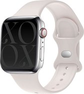 xoxo Wildhearts siliconen bandje - Geschikt voor Apple Watch - Series 1/2/3/4/5/6/7/8/9/SE/Ultra (2) - Maat: 42 mm / 44 mm / 45 mm / 49mm - Horlogeband - Sport bandje voor iWatch - Beige