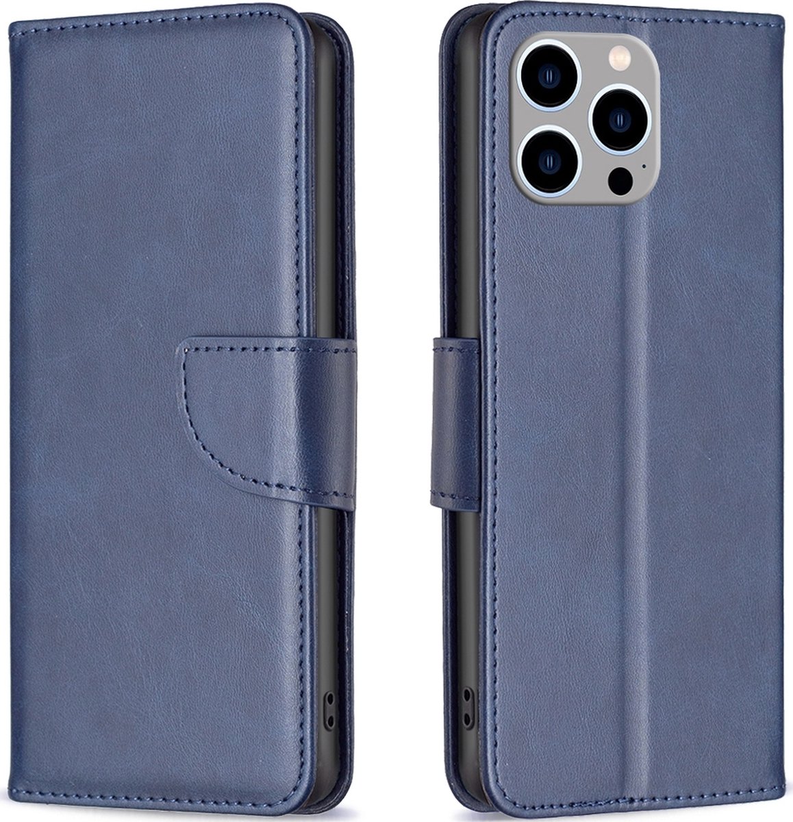 Mobigear Telefoonhoesje geschikt voor Apple iPhone 15 Pro Max Hoesje | Mobigear Excellent Bookcase Portemonnee | Pasjeshouder voor 3 Pasjes | Telefoonhoesje voor Pinpas / OV Kaart / Rijbewijs - Blauw