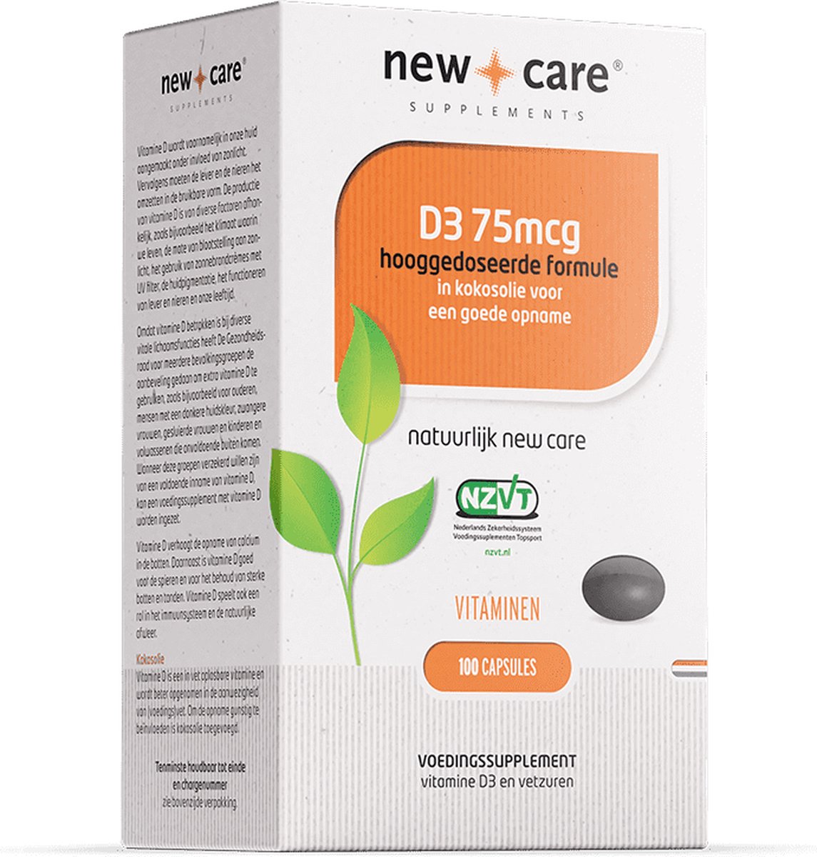 New Care Vitamine D3 75mcg NZVT - 100 capsules